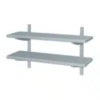 Etagère murale en acier inoxydable 2 niveaux profondeur 400 mm