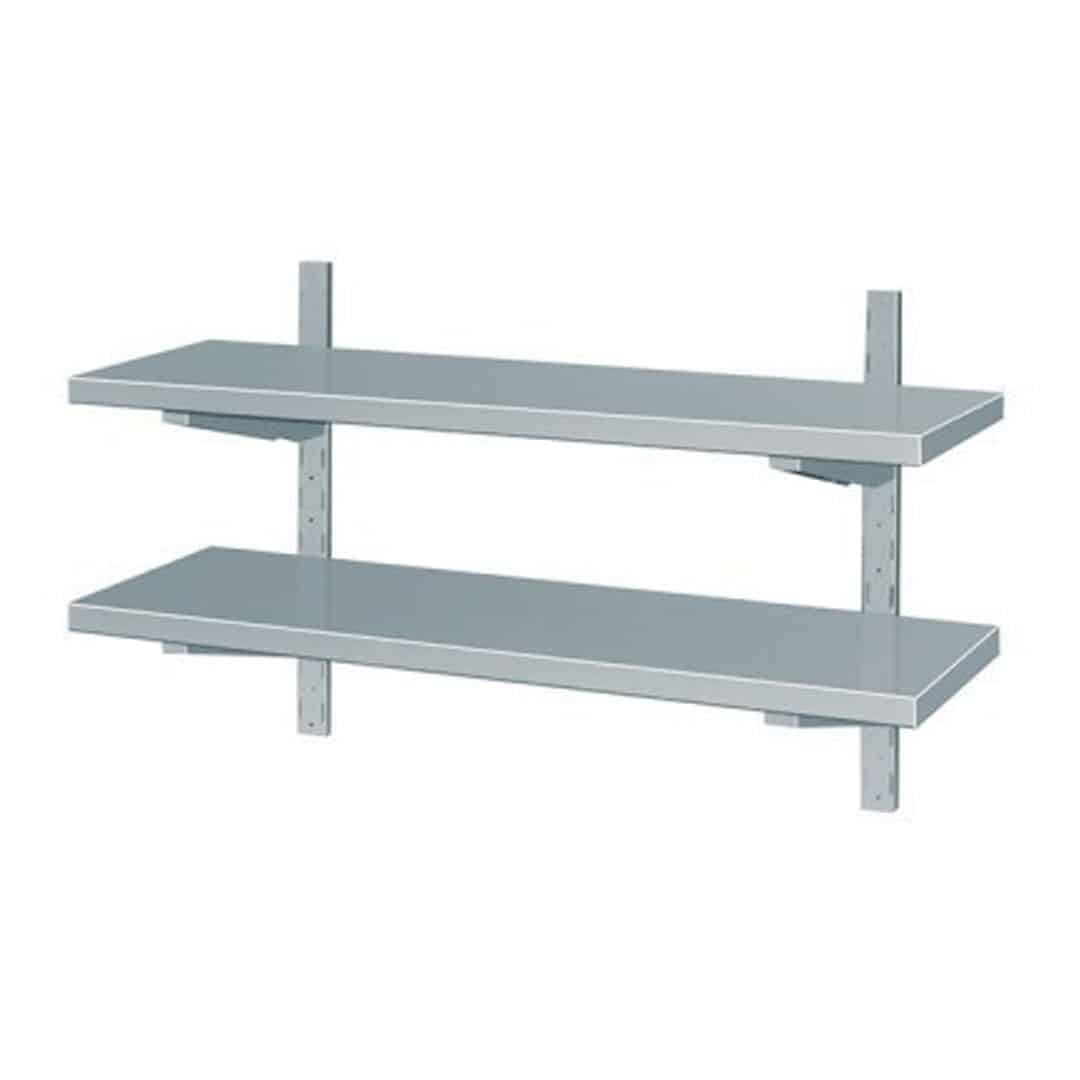 Etagère murale en acier inoxydable 2 niveaux profondeur 400 mm