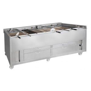 Churrasco professionnel, Grills à Chárbon de Bois, 9 grilles, triphasé
