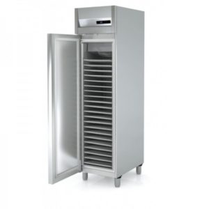 Armoire négative étroite, 1 porte GN1/1, en inox AISI 304 18/10, gaz R290a