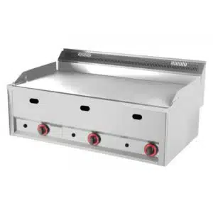 Plaque à snacker gaz, triple lisse, 3 foyers, 12 kW