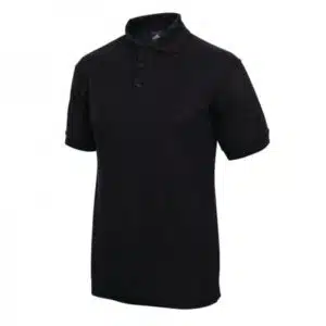 Polo unisexe noir, polyester-coton
