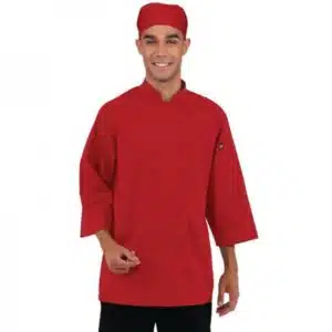 Veste chef unisexe rouge