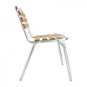 Chaises bistro frêne et aluminium Bolero, empilables
