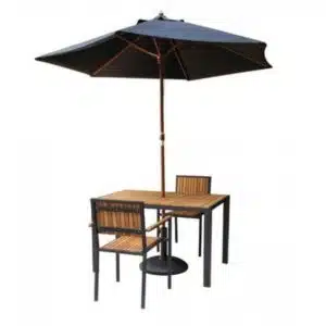 Fauteuils en acier et acacia Bolero, hauteur d'assise 450 mm, lot de 4