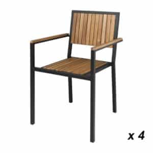 Fauteuils en acier et acacia