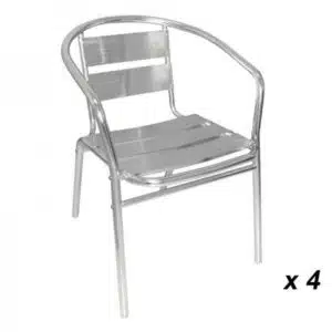 Fauteuils empilables aluminium