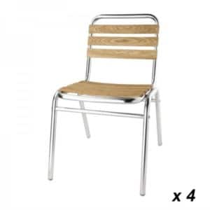 Chaises bistro frêne et aluminium