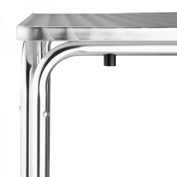 Table carrée empilable Bolero, en acier inoxydable, 700 mm