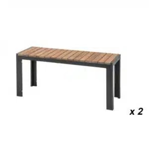 Bancs en acier et acacia