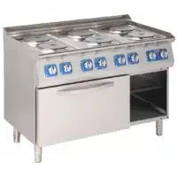 Fourneau Électrique 6 Feux avec Four GN2/1