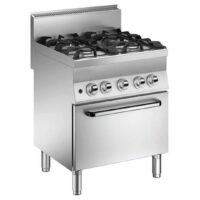 Fourneau 4 feux vifs gaz sur four gaz, Gamme 650, 23 Kw