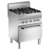 Fourneau 4 feux vifs gaz sur four gaz, Gamme 650, 23 Kw