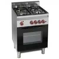 Cuisinière à gaz, 4 brûleurs, four à gaz, prof 600 mm