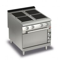 Fourneau électrique Gamme QUEEN 700 4 plaques 4 x 2.6 kW 1 four 6 kW
