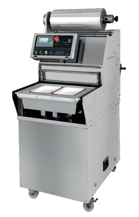 Operculeuse barquette semi-automatique en inox AISI 304 modèle BS 40 MAXI PRO sans matrice