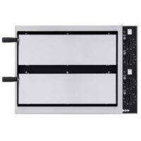 Four à pizza électrique mécanique acier inox Basic 2/40 GLASS & LIGHT - 4 thermostats