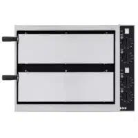 Four à pizza électrique mécanique acier inox Basic 2/40 GLASS & LIGHT - 4 thermostats
