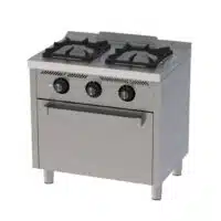 Fourneau à gaz classique 2 feux série 600, avec four à gaz GN 1/1