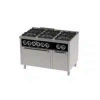 Fourneau à gaz classique série 750 6 feux avec four électrique GN 2/1 et un placard neutre