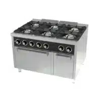 Fourneau à gaz 4 feux série 900 avec four à gaz GN 2/1 + placard neutre
