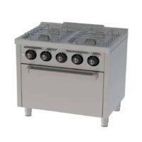 Fourneau à gaz basic 4 feux série 600, avec four à gaz GN 1/1
