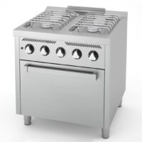 Fourneau à gaz basic 4 feux série 750, avec four à gaz GN 2/1