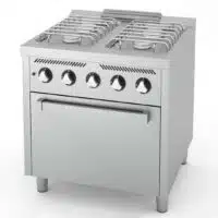 Fourneau à gaz basic 4 feux série 750, avec four à gaz GN 2/1