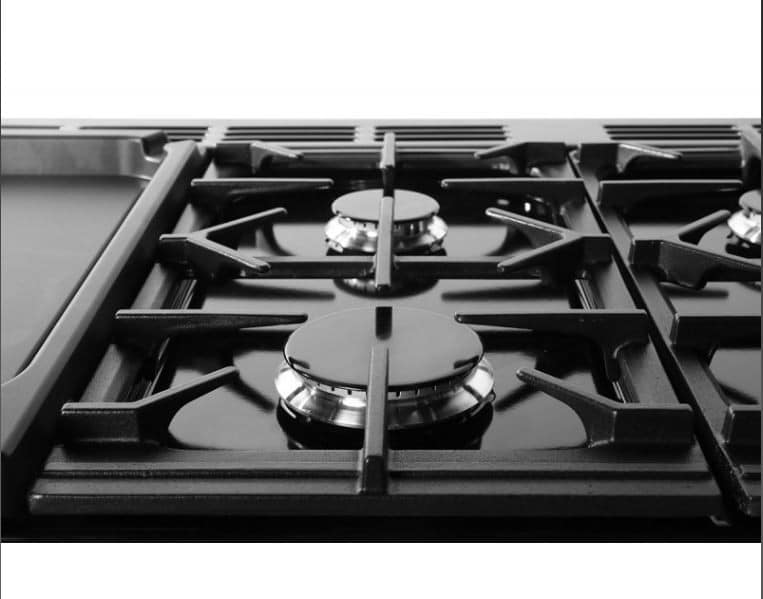 Piano de cuisson mixte noir chrome 5 brûleurs à gaz + multizone 2 fours électriques – Image 3