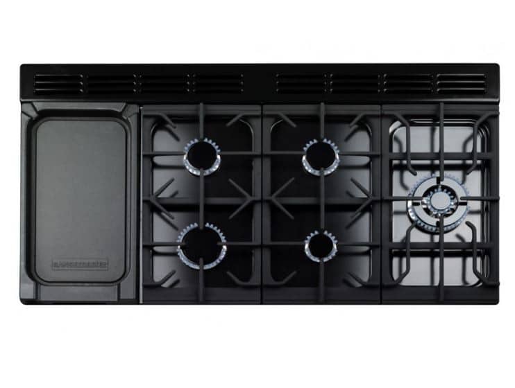 Piano de cuisson mixte noir chrome 5 brûleurs à gaz + multizone 2 fours électriques – Image 5
