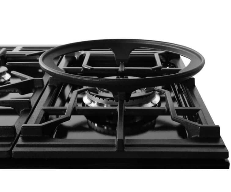 Piano de cuisson mixte noir chrome 5 brûleurs à gaz + multizone 2 fours électriques – Image 7