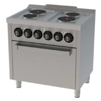 Fourneau électrique 4 plaques série 600 avec four électrique GN 1/1