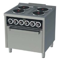 Fourneau électrique série 750 4 plaques, avec four électrique GN 2/1