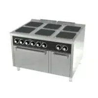 Fourneau électrique 6 plaques série 900 avec four électrique GN 2/1 + placard neutre