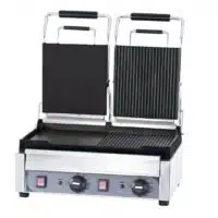 Panini grill avec timer double premium mixte en inox 2900W