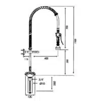 Douchette pré-flush avec mélangeur pour lave vaisselle à capot
