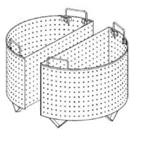 Set de 2 demi-panier pour riz, trous égouttoir à riz diam. 3 mm, pour marmite 150 L