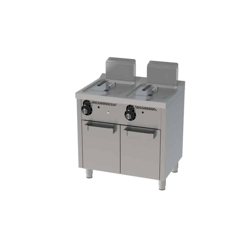 Friteuse à gaz, 8L + 8 L, série 600, sur placard