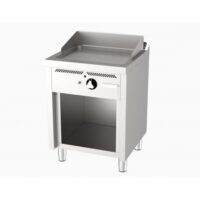 Fry-top à gaz série 600 acier rectifié L 600 mm, sur placard