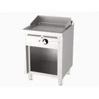 Fry-top à gaz série 600 acier rectifié L 600 mm, sur placard