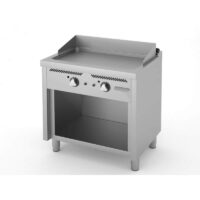 Fry-top à gaz série 600 acier rectifié L 800 mm, sur placard