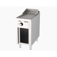 Fry-top à gaz série 750 acier rectifié L 400 mm, sur placard