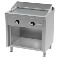 Fry-top électrique série 600 acier rectifié L 800 mm, sur placard