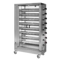 Rôtissoire à broche gaz, en acier inoxydable, 8 broches - 48 poulets