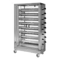 Rôtissoire à broche gaz, en acier inoxydable, 8 broches - 48 poulets