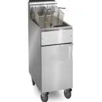 Friteuse à gaz chauffe indirecte 22L + Relevage automatique des paniers et programmateur electronique