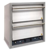 Four a pizza compact 2 chambres 2 niveaux - Inox 380V triphasé 2 niveaux