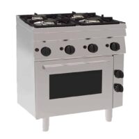 Fourneau 4 feux gaz sur four gaz 4 grilles 400 x 330 mm, Gamme 600, 15,40 kW