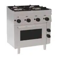 Fourneau 4 feux gaz sur four gaz 4 grilles 400 x 330 mm, Gamme 600, 15,40 kW