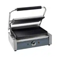 Grill panini inox modèle simple surface rainurée 2.2 kW